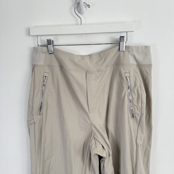 Athleta Trekkie Relaxed Mid Rise Jogger Pants Beige Travel Hiking Womens 14 Tall - Picture 3 of 9